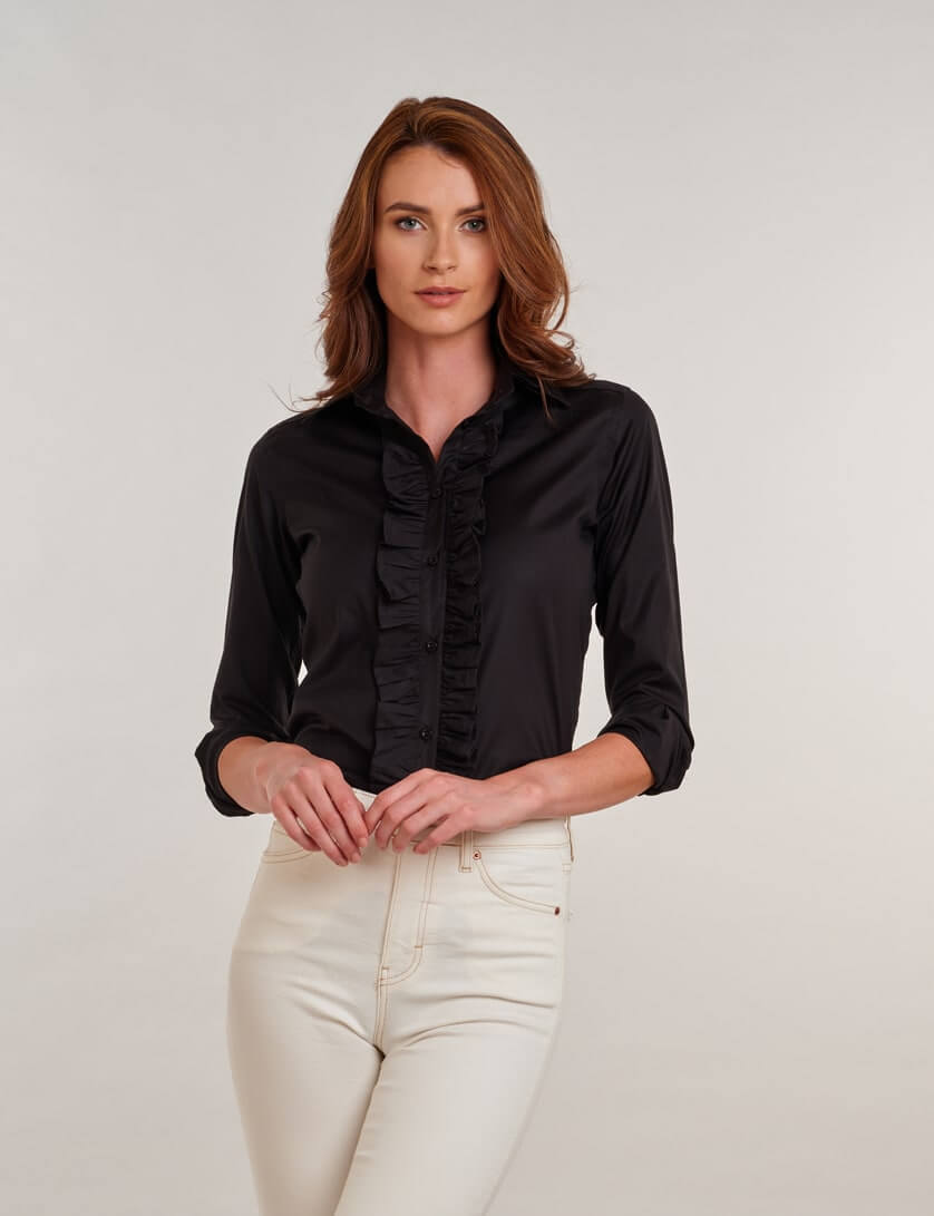 Smart Black Tops For Work | Black Blouses and Tops By Paul Brown