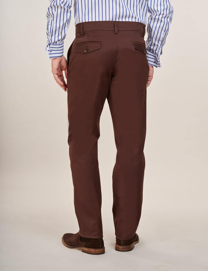 Chocolate Brown Cotton Dress Pants