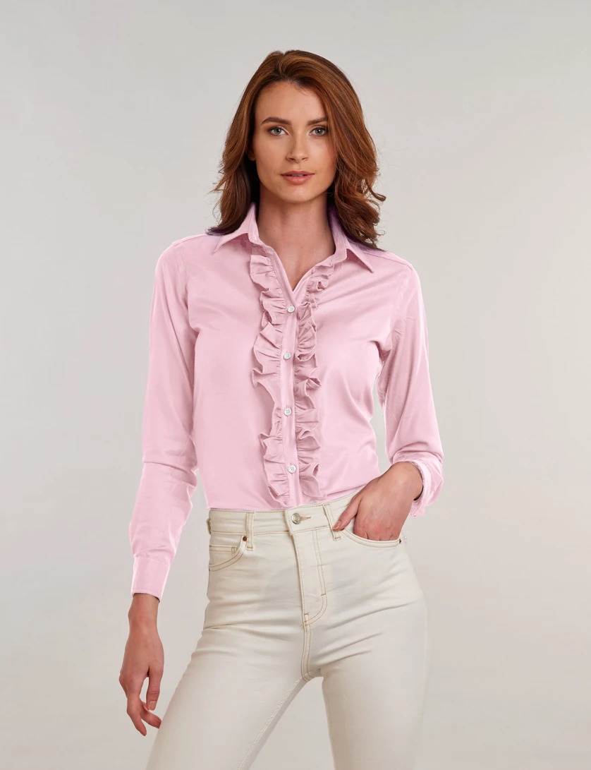 Pink Ruffle Blouse